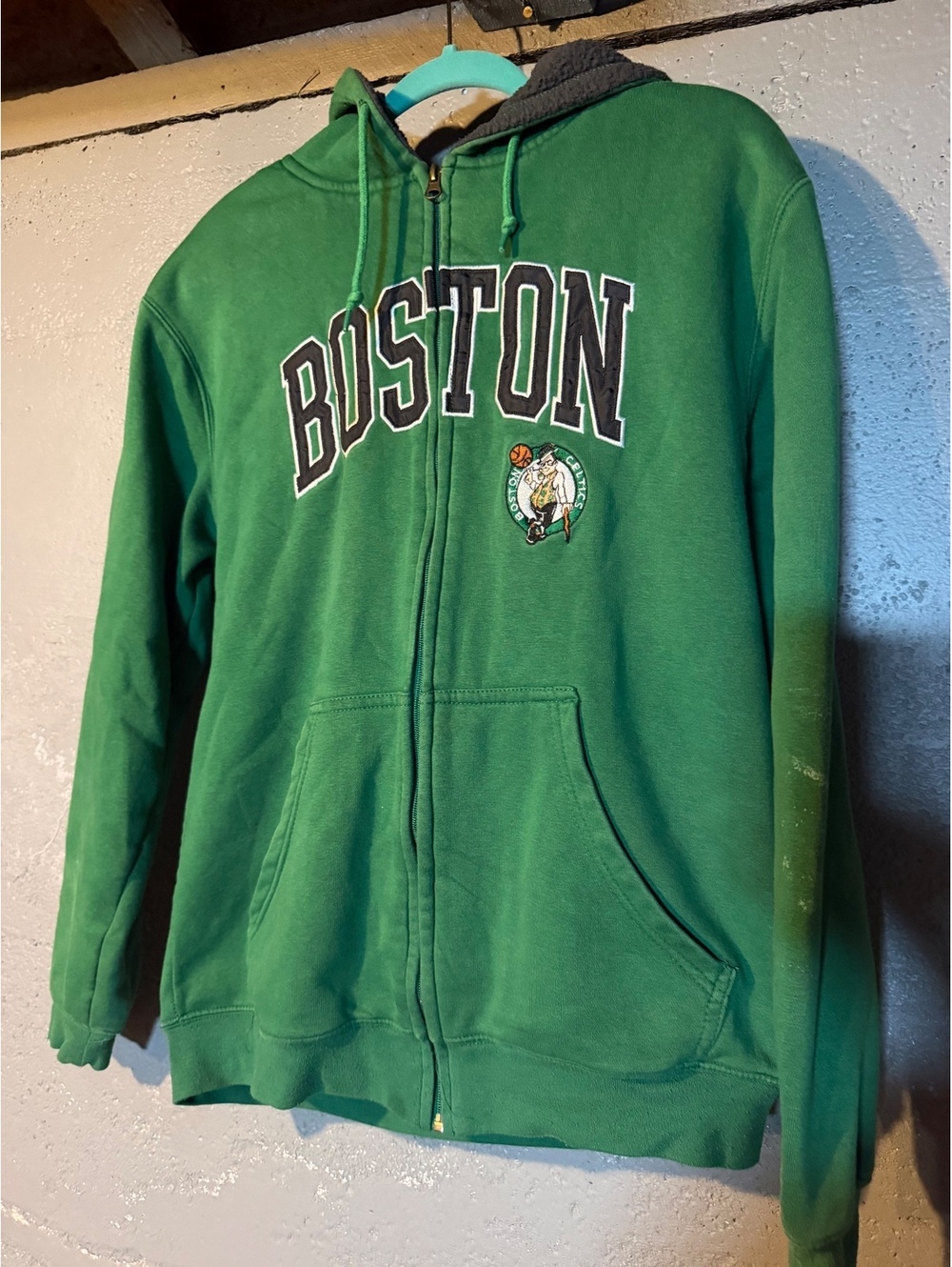 Boston Celtics Green Full Zip Hoodie Size M